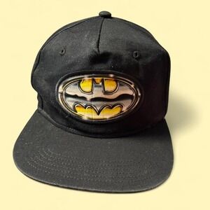 Batman Snapback Baseball Cap Embroidered Yellow Logo Adjustable OSFM